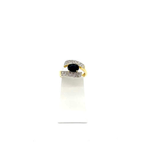 Bague Bague en or bicolore 750/1000 saphir et diamants 58 Facettes Z15B51697