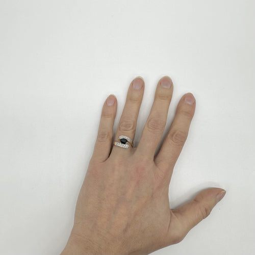 Bague Bague en or bicolore 750/1000 saphir et diamants 58 Facettes Z15B51697