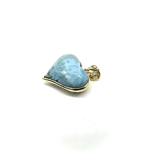 Pendentif Pendentif cœur en or jaune 585 avec larimar 58 Facettes Z15B51719