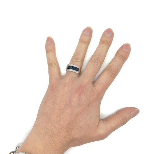 Bague 54 Bague en or bicolore 18K sertie de saphirs et diamants 58 Facettes Z15B51747