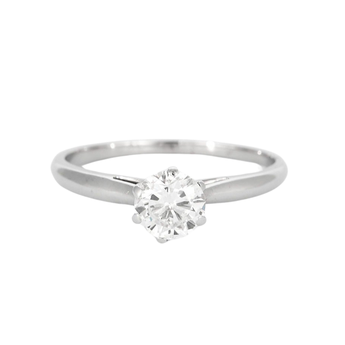 Bague solitaire en or gris  et diamant