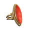 Bague 57 Bague en or jaune avec corail 58 Facettes