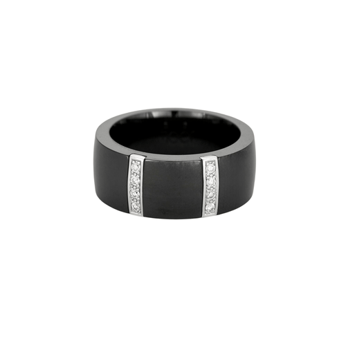 Bague 54 Bague or blanc céramique noire 58 Facettes 3131541