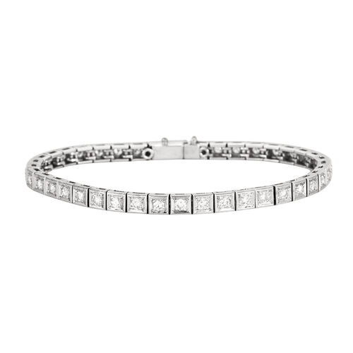 Bracelet Bracelet tennis or blanc et diamants 58 Facettes DDV8916-1