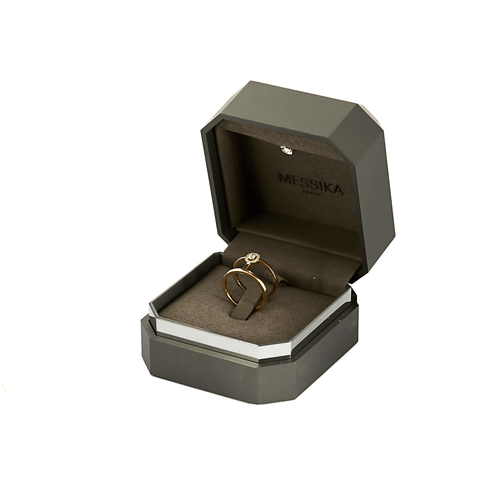 Bague 52.5 MESSIKA - GLAM'AZONE 2 rangs - Bague en or rose et diamants 58 Facettes DV11154-9