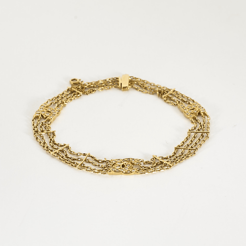 Bracelet CARTIER - Double C vintage en or jaune et diamants 58 Facettes DDV19270-1