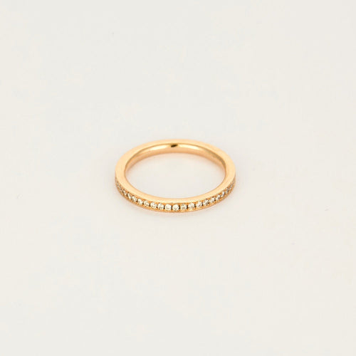 Bague 49 Alliance en or rose et diamants 58 Facettes DV19586-3-49-2