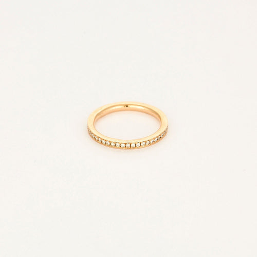 Bague 49 Alliance en or rose et diamants 58 Facettes DV19586-3-49-2