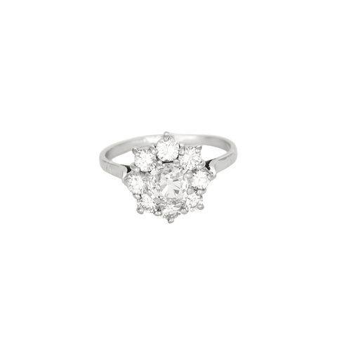 Bague 55 Bague marguerite en or blanc et diamants 58 Facettes DV12671-1