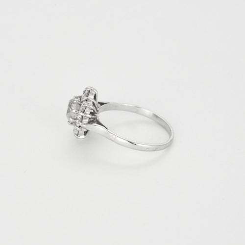 Bague 55 Bague marguerite en or blanc et diamants 58 Facettes DV12671-1