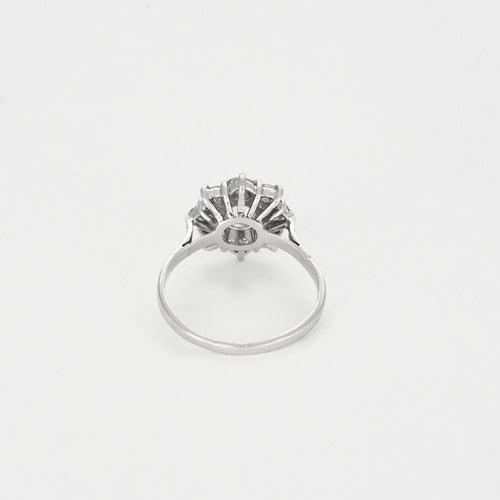 Bague 55 Bague marguerite en or blanc et diamants 58 Facettes DV12671-1