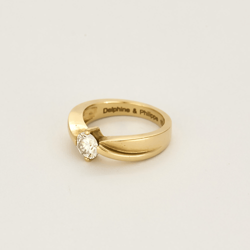 Bague 50 Bague Solitaire en or jaune et diamants 58 Facettes DV19968-1-50-2