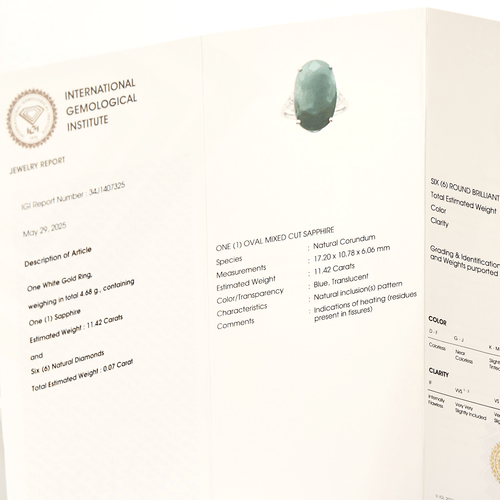 Bague 53 Bague en or blanc, saphir et diamants 58 Facettes DV17703-1