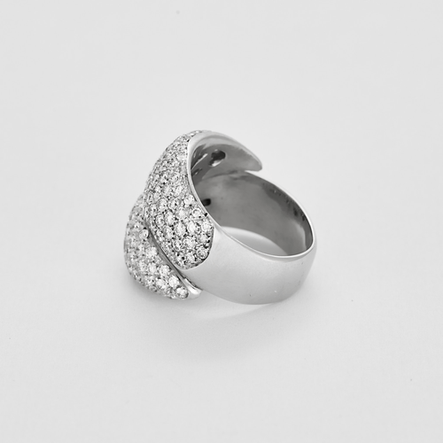 Bague 52 Bague moderniste en or gris et diamants 58 Facettes DV19002-2