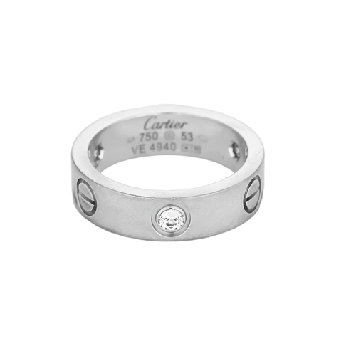 Bague 53 CARTIER- Love - Bague en or blanc et diamants 58 Facettes DV0379-23-53-2