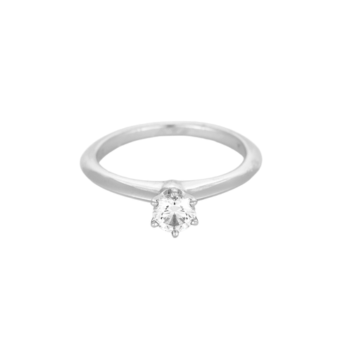 Bague 49 TIFFANY & CO - Bague Solitaire en platine et diamants 58 Facettes DV18516-1-49-2