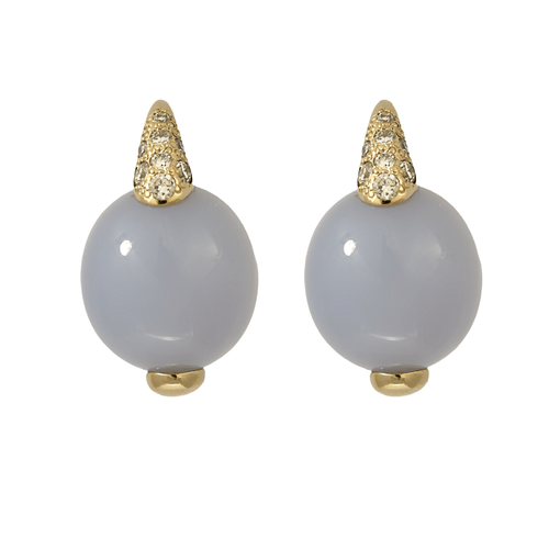 POMELLATO - LUNA - Boucles d'oreilles en or jaune, diamants et calcédoine 58 Facettes DV0379-29