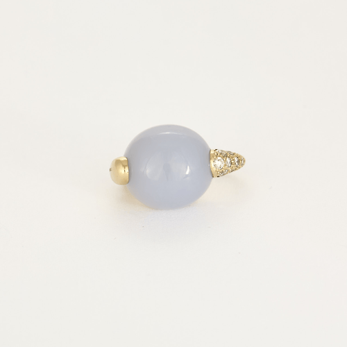 POMELLATO - LUNA - Boucles d'oreilles en or jaune, diamants et calcédoine 58 Facettes DV0379-29