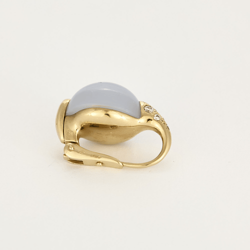 POMELLATO - LUNA - Boucles d'oreilles en or jaune, diamants et calcédoine 58 Facettes DV0379-29