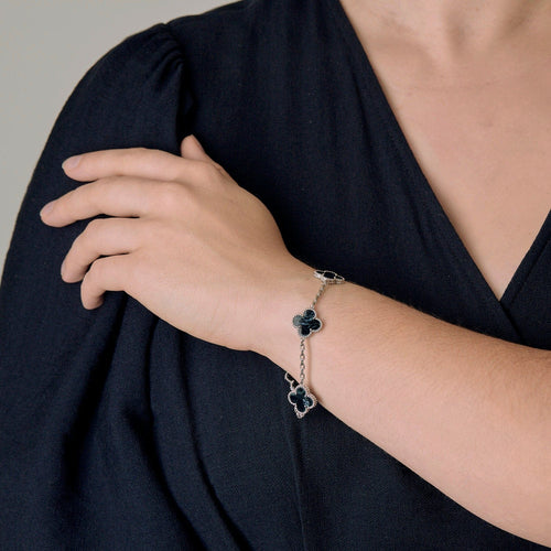 Bracelet Van Cleef & Arpels - Vintage Alhambra - Bracelet en or gris et Pietersite 58 Facettes DV0830-27