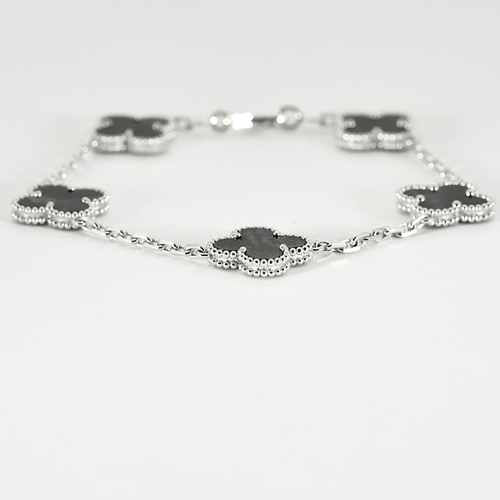 Bracelet Van Cleef & Arpels - Vintage Alhambra - Bracelet en or gris et Pietersite 58 Facettes DV0830-27