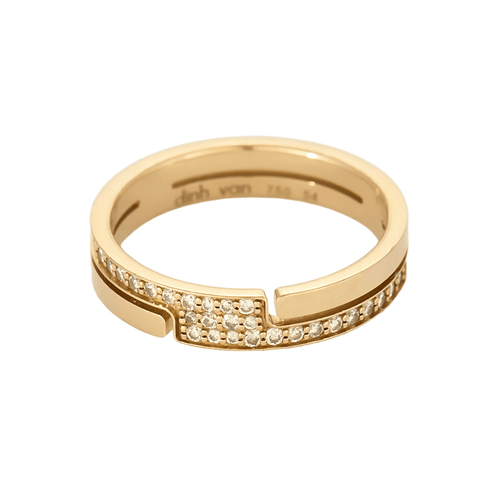 Bague 54 Dinh Van- Seventies - Bague en or rose et diamants 58 Facettes DV1703-2