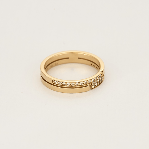 Bague 54 Dinh Van- Seventies - Bague en or rose et diamants 58 Facettes DV1703-2