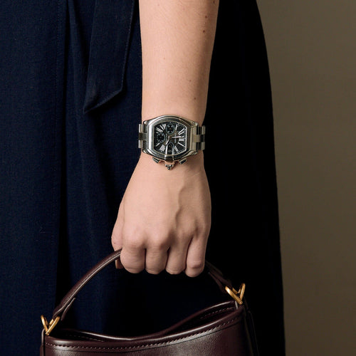 Montre CARTIER - Roadster Chronographe - Montre en acier à boitier tonneau à mouvement automatique 58 Facettes DV19392-1