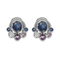 Boucles d'oreilles Paire de boucles d'oreilles en or gris saphirs, diamants, améthystes 58 Facettes DV0188-2