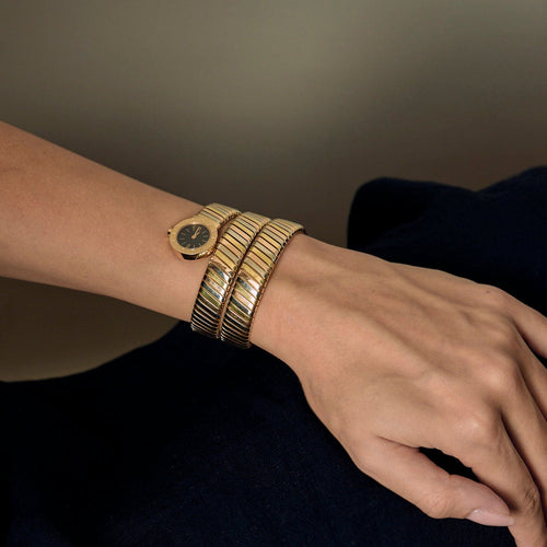 Montre BVLGARI - Montre Serpenti Tubogas - Montre trois ors à boitier rond à mouvement quartz 58 Facettes DV19769-7