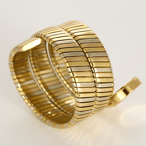 Montre BVLGARI - Montre Serpenti Tubogas - Montre trois ors à boitier rond à mouvement quartz 58 Facettes DV19769-7