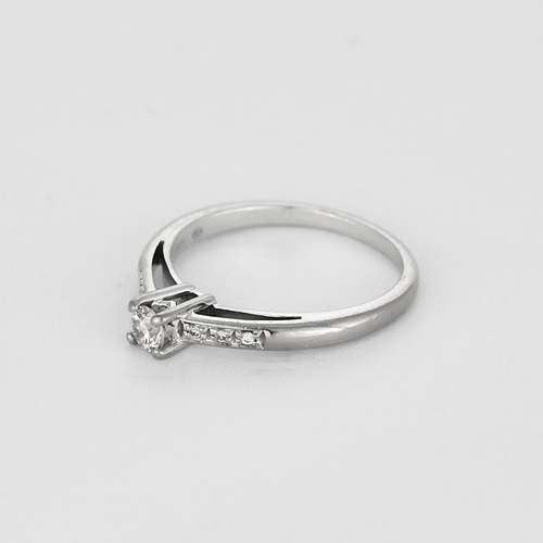 MAUBOUSSIN - "Tu es le sel de ma vie" - Bague Solitaire en or blanc et diamants