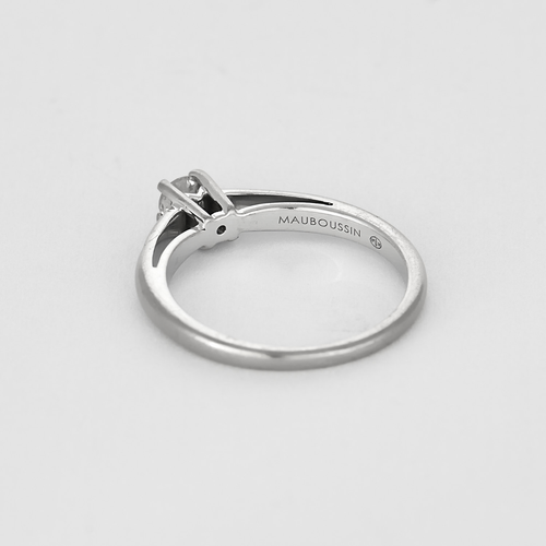 MAUBOUSSIN - "Tu es le sel de ma vie" - Bague Solitaire en or blanc et diamants
