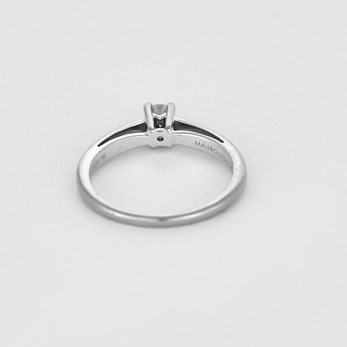 MAUBOUSSIN - "Tu es le sel de ma vie" - Bague Solitaire en or blanc et diamants