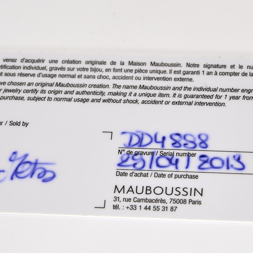 Bague 51 Mauboussin  Parce que je l'aime - Alliance en or gris et diamants 58 Facettes DV20425-3