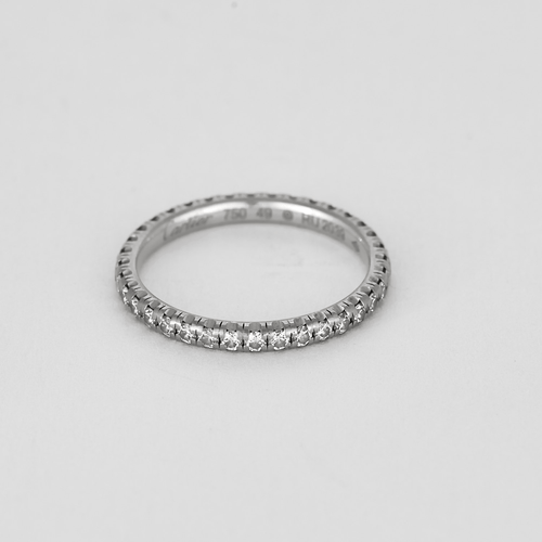 Bague 49 CARTIER - ETINCELLE - Alliance américaine en or blanc et diamants 58 Facettes DV18908-3-49-2