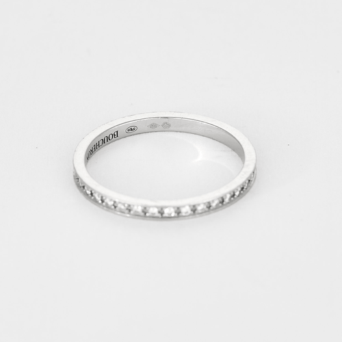 Bague 55 BOUCHERON - QUATRE FOLLIES - Alliance américaine en platine et diamants 58 Facettes DV14745-1-DV0882-1