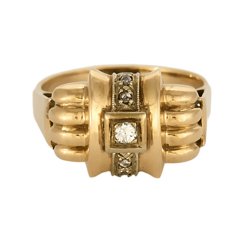 Bague 53.5 Bague Tank en or jaune et diamants 58 Facettes DV20281-1