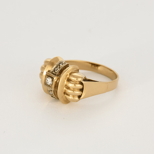 Bague 53.5 Bague Tank en or jaune et diamants 58 Facettes DV20281-1