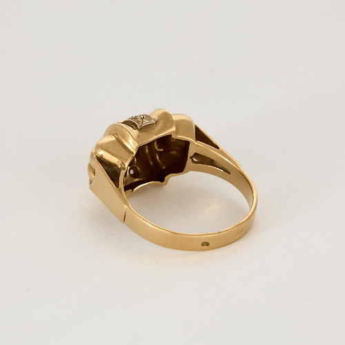 Bague 53.5 Bague Tank en or jaune et diamants 58 Facettes DV20281-1