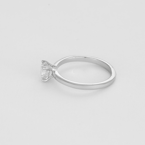 Bague 54 Bague solitaire en or gris 14K et diamant 58 Facettes DDV20161-2