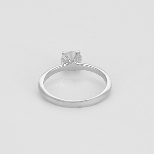 Bague 54 Bague solitaire en or gris 14K et diamant 58 Facettes DDV20161-2