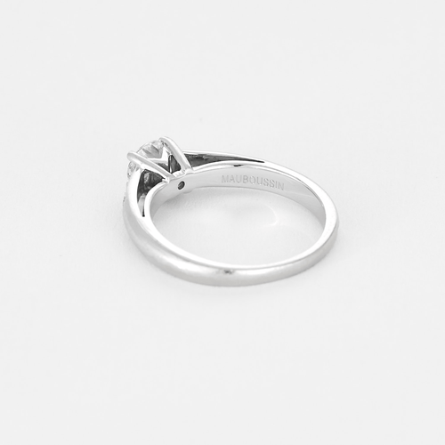 Bague 48 Mauboussin- Tu es le Sel de ma vie N°5 - Bague solitaire en or gris et diamants 58 Facettes DV13879-1