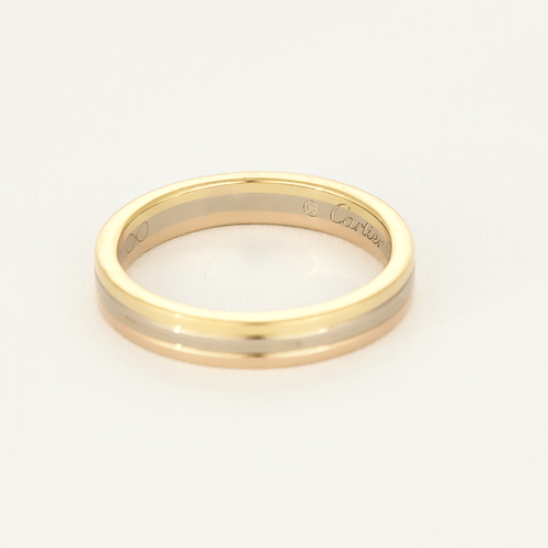 Bague 52 Cartier - Vendôme - Alliance godronné en or de trois couleurs. 58 Facettes DV17684-2