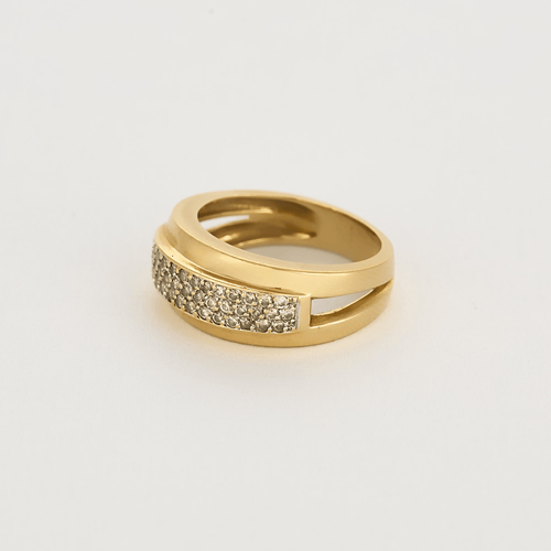 Bague 53 Bague en or jaune et or gris , diamants 58 Facettes DV6568-4