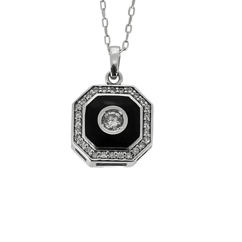 Collier MAUBOUSSIN - Palazzo Portofino - Collier en or gris, onyx et diamants 58 Facettes DV20968-2