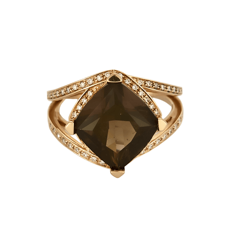 Bague 53 Mauboussin - Bague "fou de toi" or rose; quartz fumé et diamants 58 Facettes DV20968-1-53-2