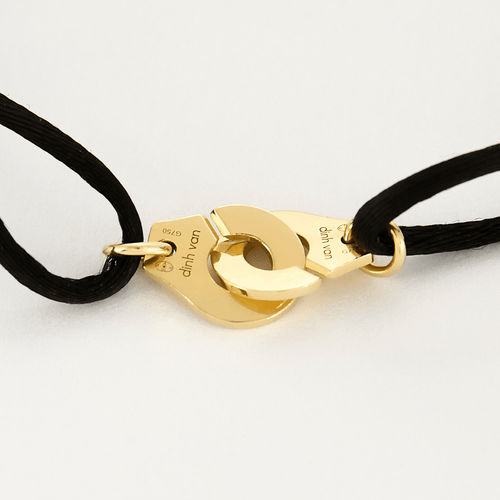 Bracelet DINH VAN Menottes R10 - Bracelet sur cordon et menottes en or jaune 58 Facettes DV20584-3