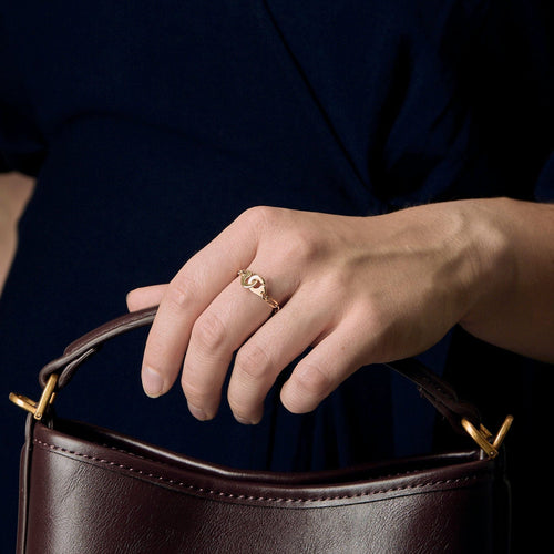 Bague 55 DINH VAN " Chaîne menotte"  - R7 -  Bague en or jaune. 58 Facettes DV20584-1