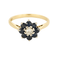 Bague 51 Bague "Fleur" en or jaune et or gris, diamant et saphir 58 Facettes DDV19270-4